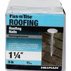 Hillman Roofing Nail, 1-1/4 in L, 3D, Steel, Electro Galvanized Finish, 11 ga 461458